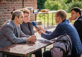 Helga Trölenberg, Friedrich Drese und Cornelius Wergin im Interview mit dem NDR, Foto Heiko Preller