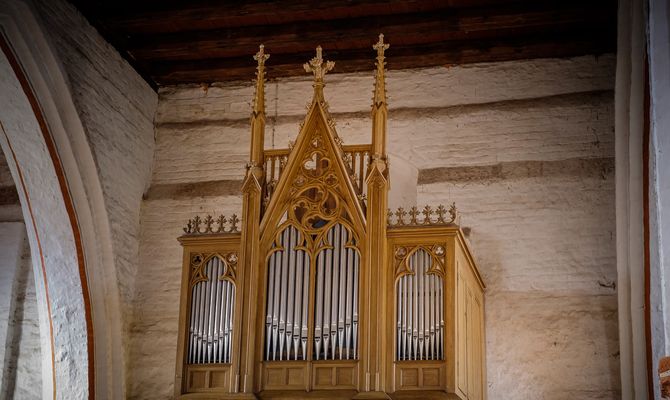 Orgel von Barim Grüneberg, 1867, in der Dorfkirche Reinberg, Foto: Heiko Preller